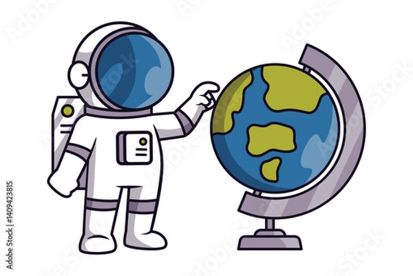 Fototapeta Astronaut Character With Globe