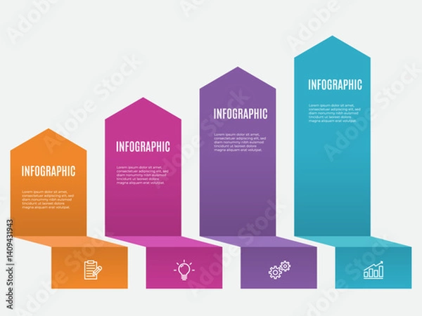 Obraz 4 step process template for infographic 