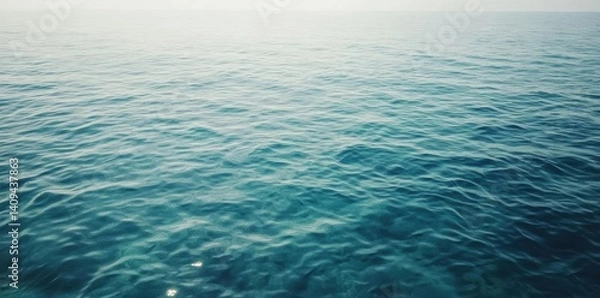 Fototapeta The Calm Ocean Surface Shimmers With Tranquility And Serene Beauty