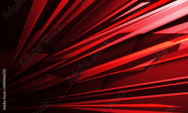 Fototapeta Abstract red black geometric zoom dynamic speed line design modern futuristic creative background vector