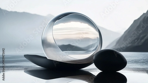 Obraz 3d render of a glass sphere