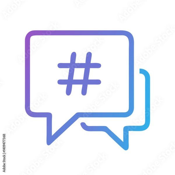 Fototapeta Hashtag Bubble Icon Representing Trending Topics