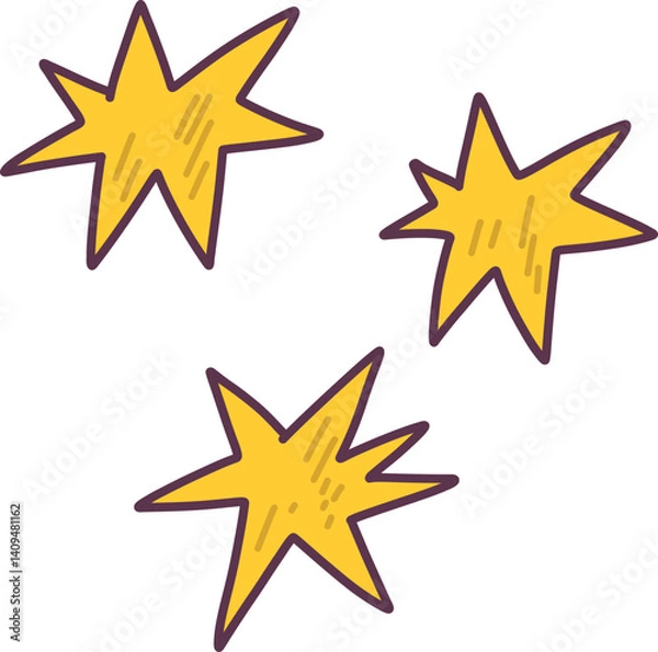 Fototapeta Simple stars on transparent background. Good for scrapbooking, prints, patterns, children posters.