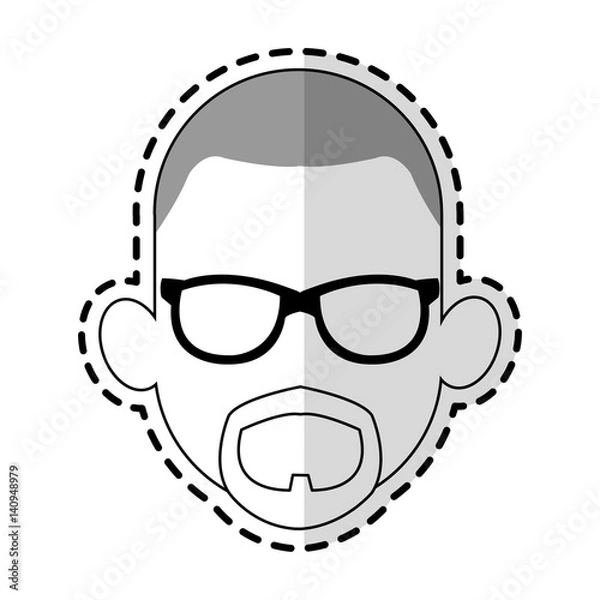 Fototapeta faceless man with glasses and beard cartoon icon image vector illustration design  sticker