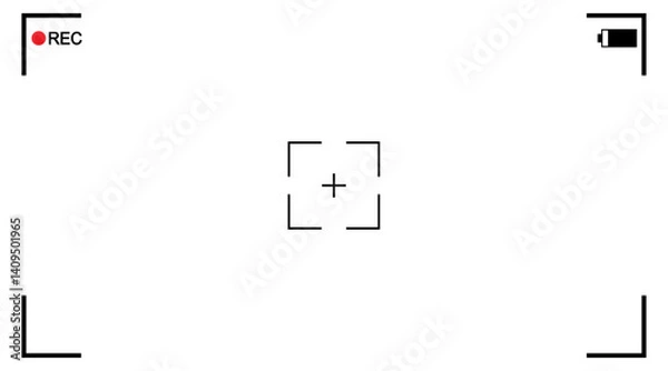Obraz camera viewfinder template, photo camera screen, video recording interface on transparent background
