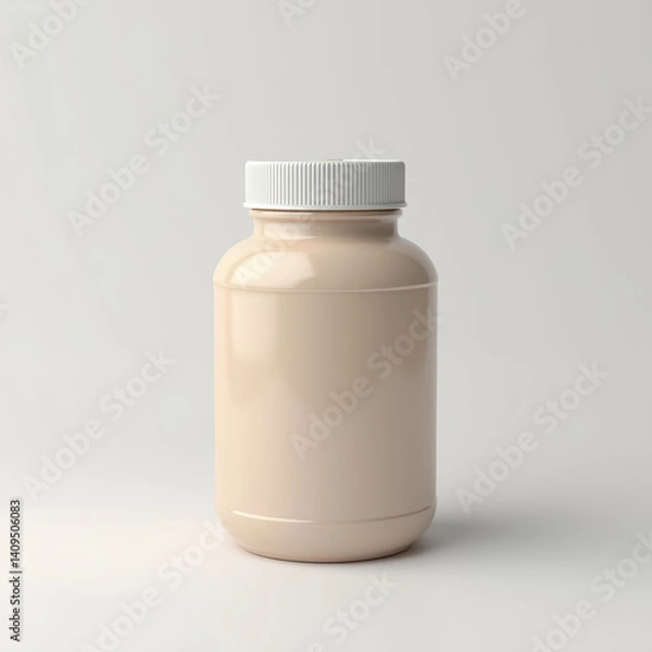 Obraz Plastic Jar Mockup with Lid – Perfect for Supplements or Candies