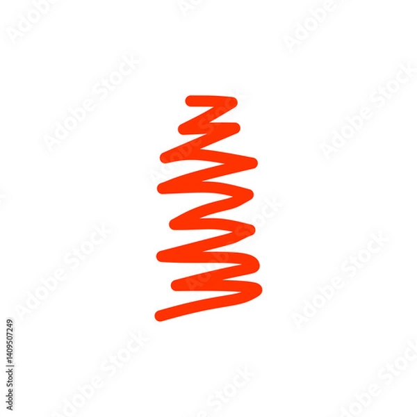 Fototapeta Random red stroke zigzag