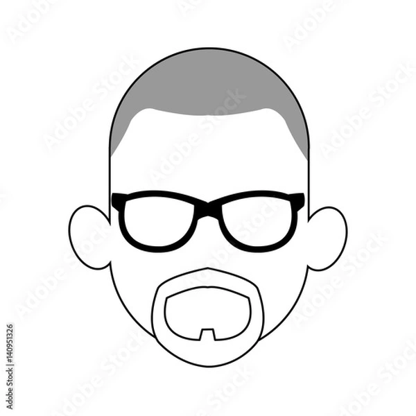 Fototapeta faceless man with glasses and beard cartoon icon image vector illustration design 