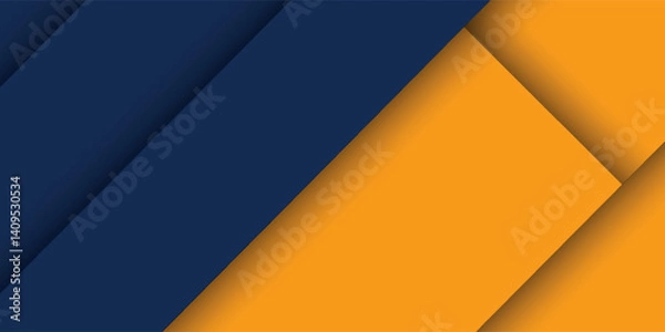 Obraz Abstract geometric dark blue and orange square theme overlap background for graphic design. Eps10 vector