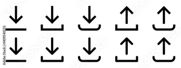 Obraz Download arrow button icon set