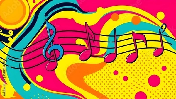 Obraz musical note abstract colorful background