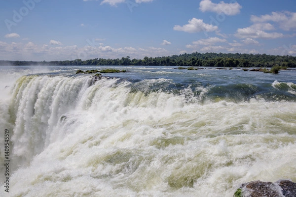 Obraz Panoramic view of Devil's Throat waterfall at Iguazu Falls in Argentina.