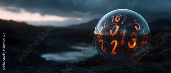Fototapeta Crystal Ball of Numbers