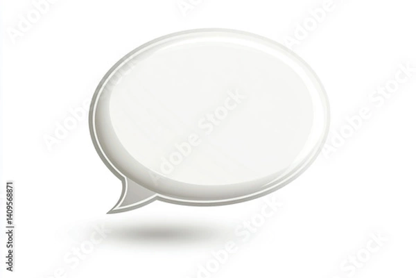 Fototapeta Blank white speech bubble ready for your message simple design