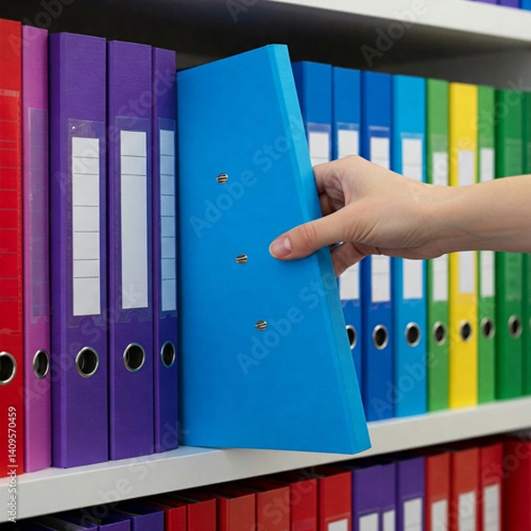 Obraz hand takes a folder for documents