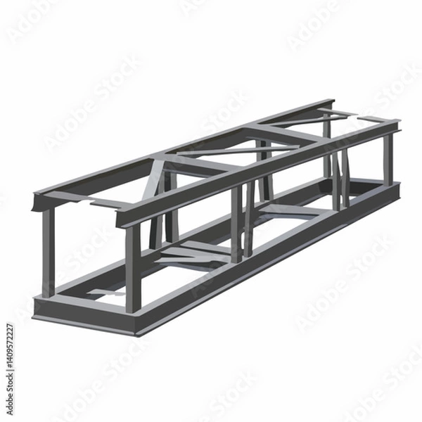 Obraz Metal framework structural design model. Vector Image