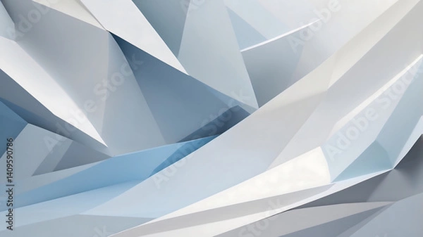 Fototapeta Abstract Geometric Shapes Composition Modern design featuring interlocking geometric shapes, ideal for technology or art-related projects