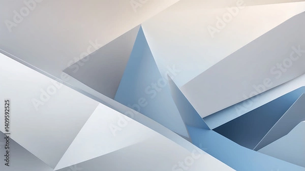 Fototapeta Abstract Geometric Shapes Composition Modern design featuring interlocking geometric shapes, ideal for technology or art-related projects