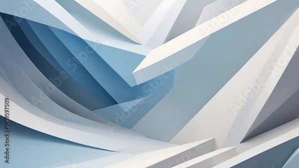 Fototapeta Abstract Geometric Shapes Composition Modern design featuring interlocking geometric shapes, ideal for technology or art-related projects