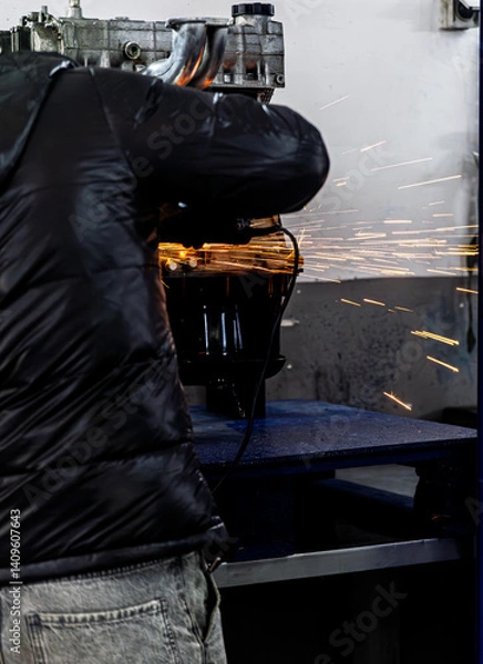 Obraz welder working on the factory