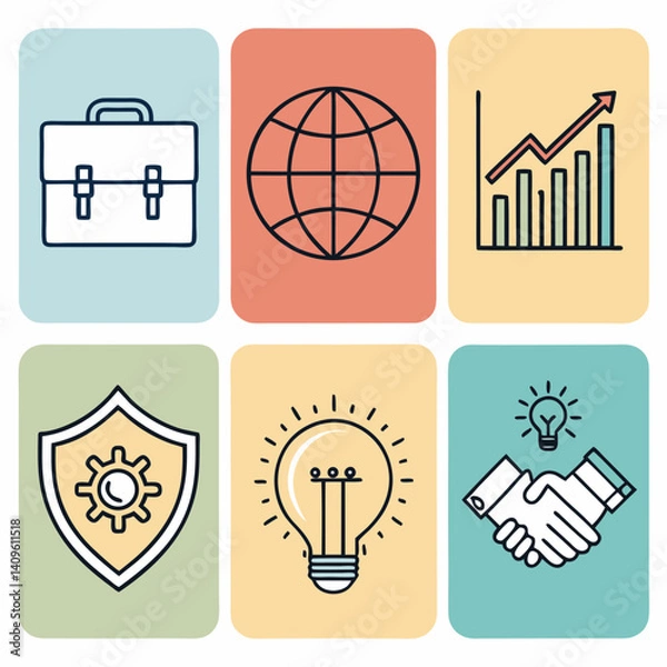 Obraz business icon set. corporate icon for Professional company and business