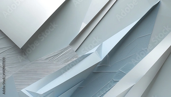 Fototapeta Abstract Geometric Paper Texture This image features layered paper shapes creating a dynamic visual suitable for web and print design