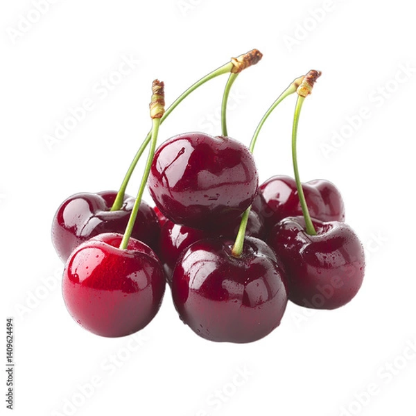 Obraz cherries on a white background isolated on transparent background png