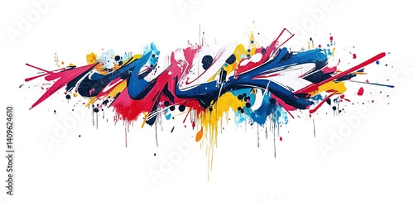 Fototapeta Graffiti Art for Urban and Street Style Decor - Isolated on White Background