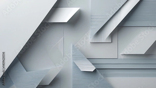 Fototapeta Abstract Geometric Paper Texture This image features layered paper shapes creating a dynamic visual suitable for web and print design