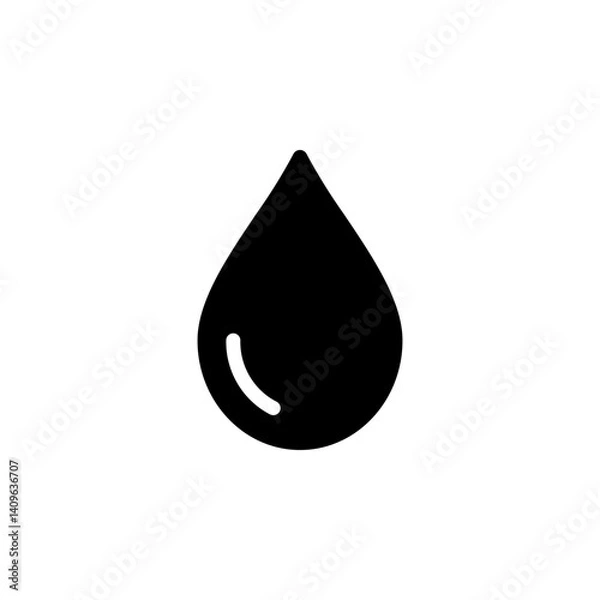 Fototapeta Water drop icon. Perfect for representing hydration, purity, cleanliness, and various concepts related to water and liquids