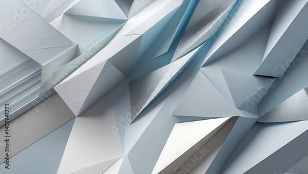 Fototapeta Abstract Geometric Paper Texture This image features layered paper shapes creating a dynamic visual suitable for web and print design
