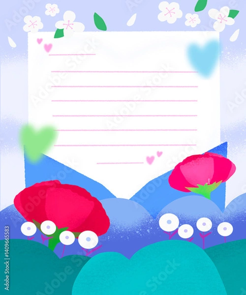 Fototapeta 카네이션 편지지
