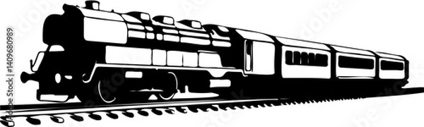 Fototapeta A train standing on a railway track