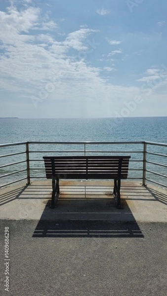 Obraz bench on the beach