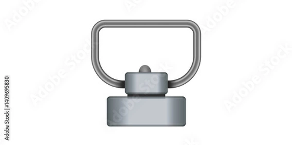 Fototapeta Realistic Silver Metal Clasp Vector Illustration.	
