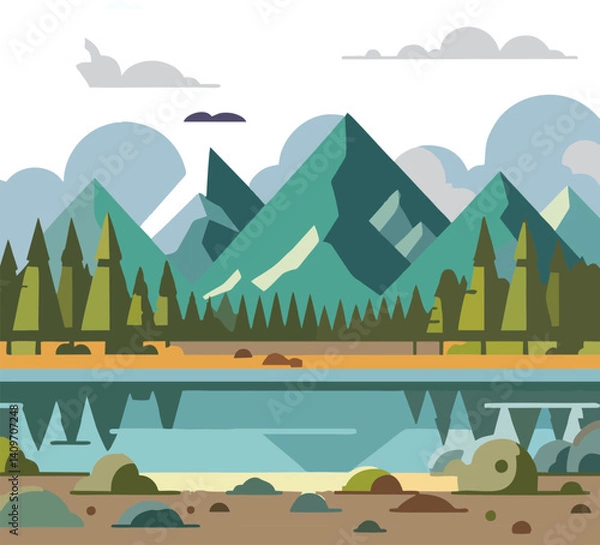 Obraz Mountain Reflection.eps