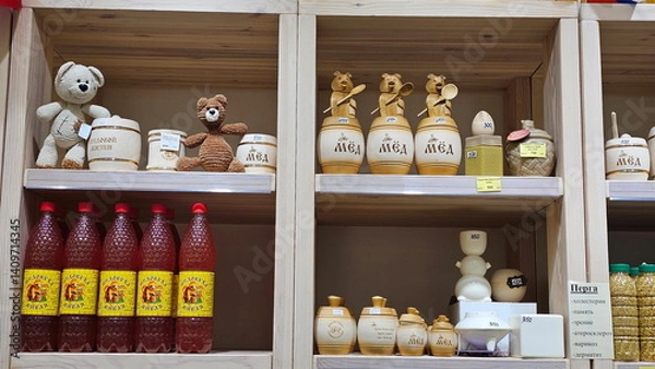 Fototapeta Trade in honey and honey products