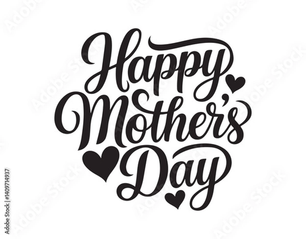 Fototapeta Happy Mother's Day typography design Ideal for greeting cards, social media posts, and celebratory decor for this loving occasion. Vector illustration