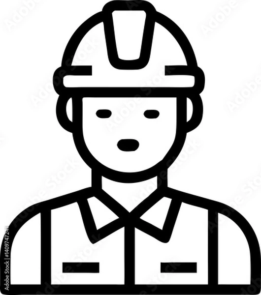 Fototapeta worker bold line vector icon on white background