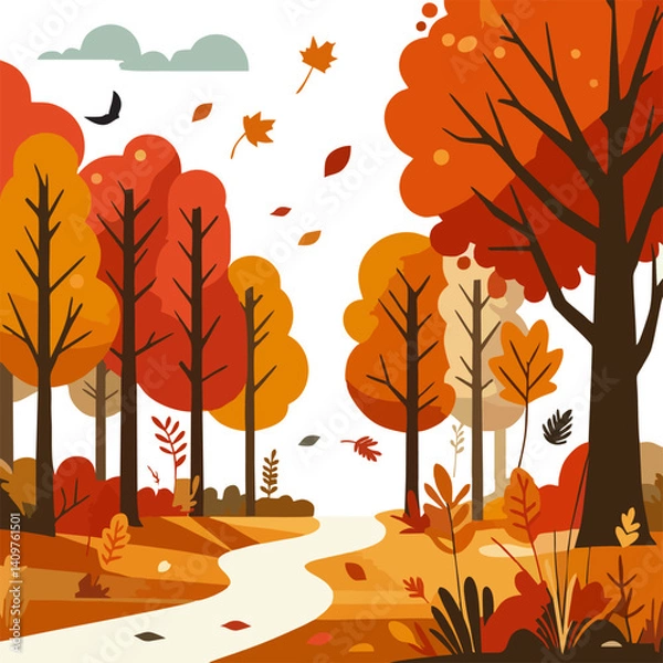 Obraz Autumn Pathway.eps