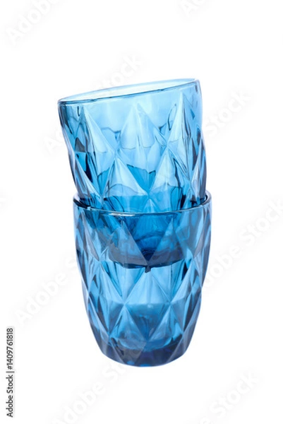 Obraz Two blue faceted glasses