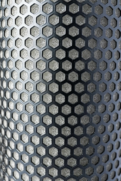 Obraz Texture of black studio microphone