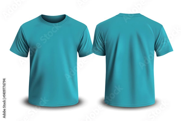 Obraz Teal t shirt mockup apparel design template
