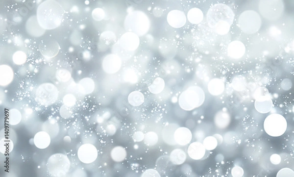 Fototapeta silver bokeh lights background