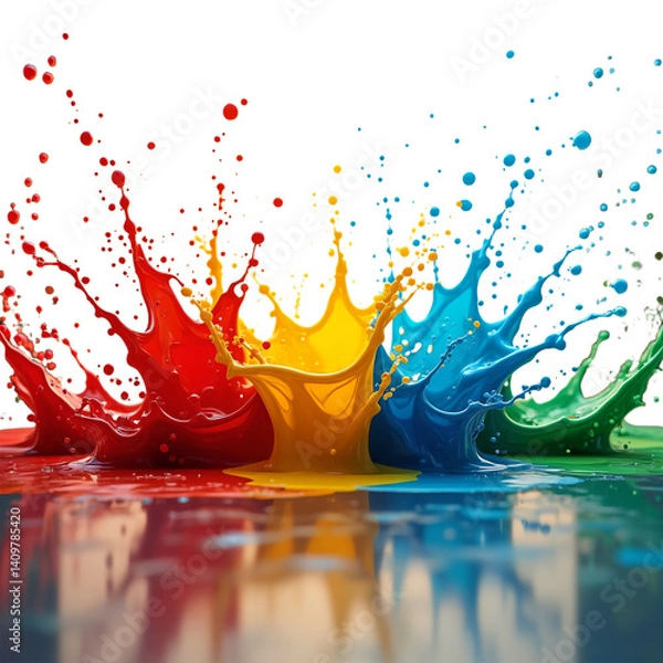 Obraz Drops of bright ink spread out in all directions