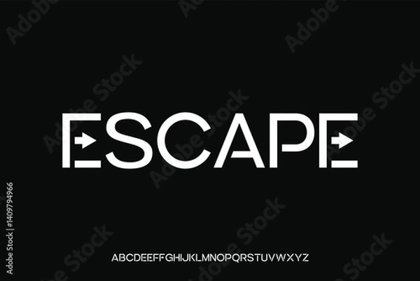 Fototapeta Display alphabet font vector design suitable for headline, poster, logo, magazine and many more