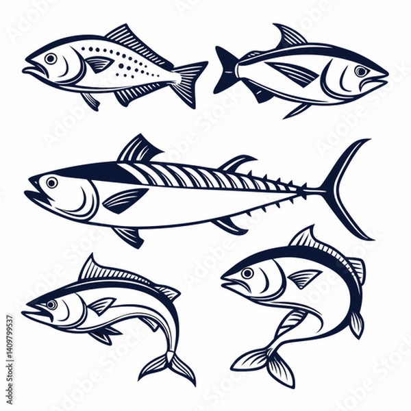 Fototapeta Fish icon vector 