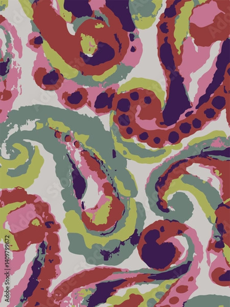 Obraz paisley textile pattern design texture,paisley textile pattern design, Magical Traditional Paisleys Seamless Pattern for wallpaper design or fabric textile printing.