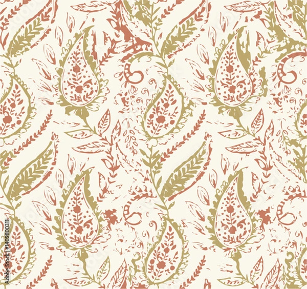 Obraz paisley textile pattern design texture,paisley textile pattern design, Magical Traditional Paisleys Seamless Pattern for wallpaper design or fabric textile printing.