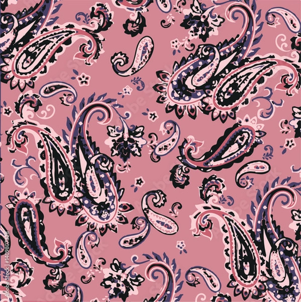 Obraz paisley textile pattern design texture,paisley textile pattern design, Magical Traditional Paisleys Seamless Pattern for wallpaper design or fabric textile printing.